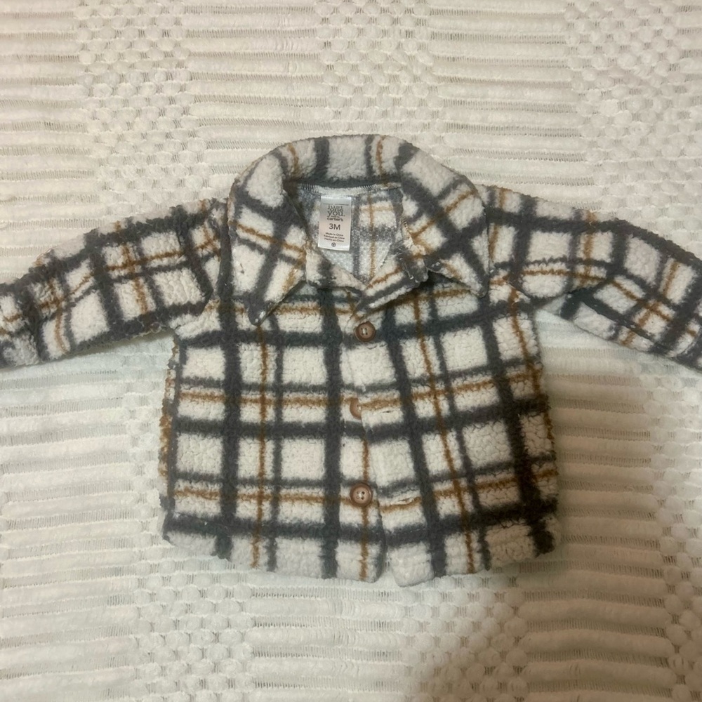 Carter's Gray and White Pea Coat Classic Design